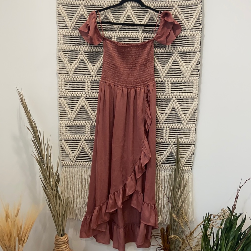 Mauve Pink ruffle dress